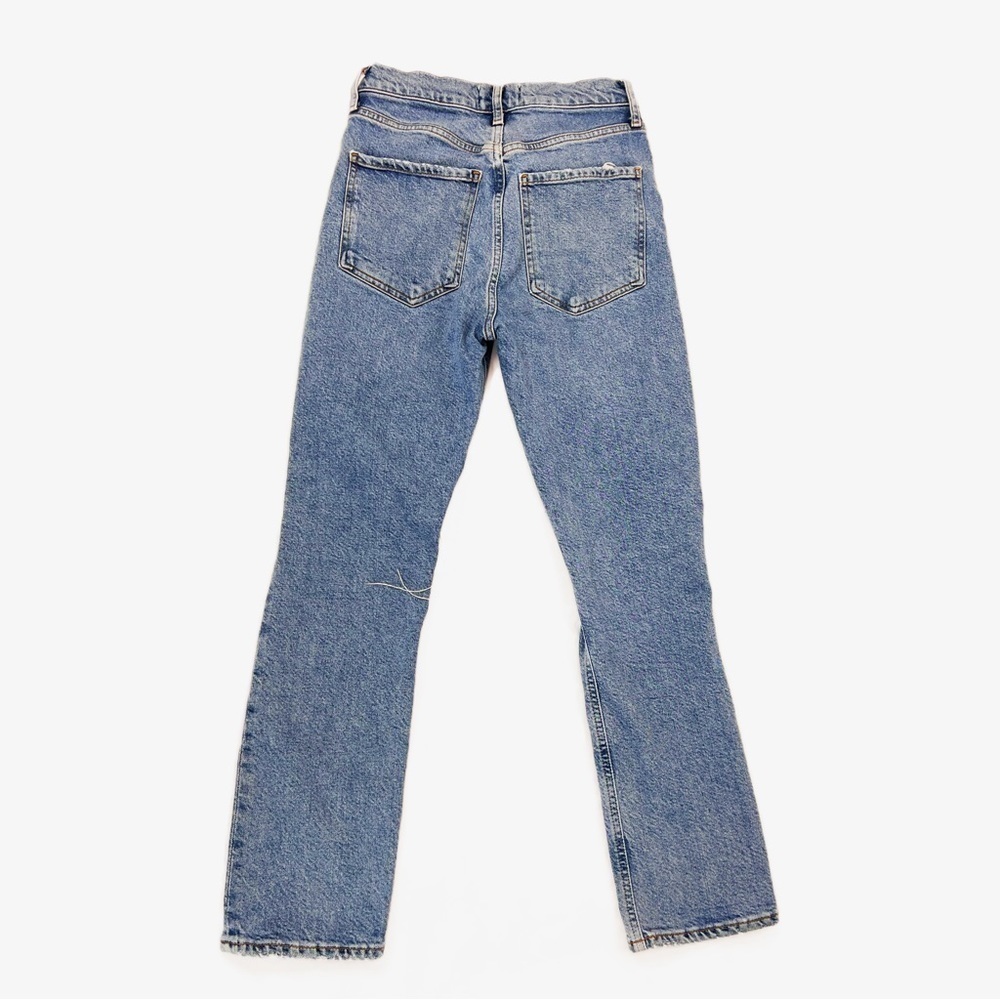 High Rise Button Fly Distressed Straight Jeans - Picture 7 of 16